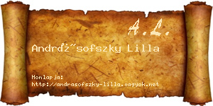 Andrásofszky Lilla névjegykártya